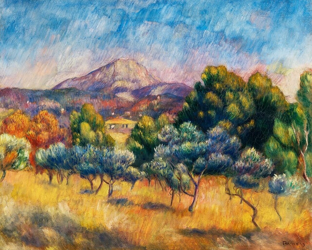Sainte Victoire Mountain Landscape 1889 Poster Print by Pierre-Auguste Renoir # 57141
